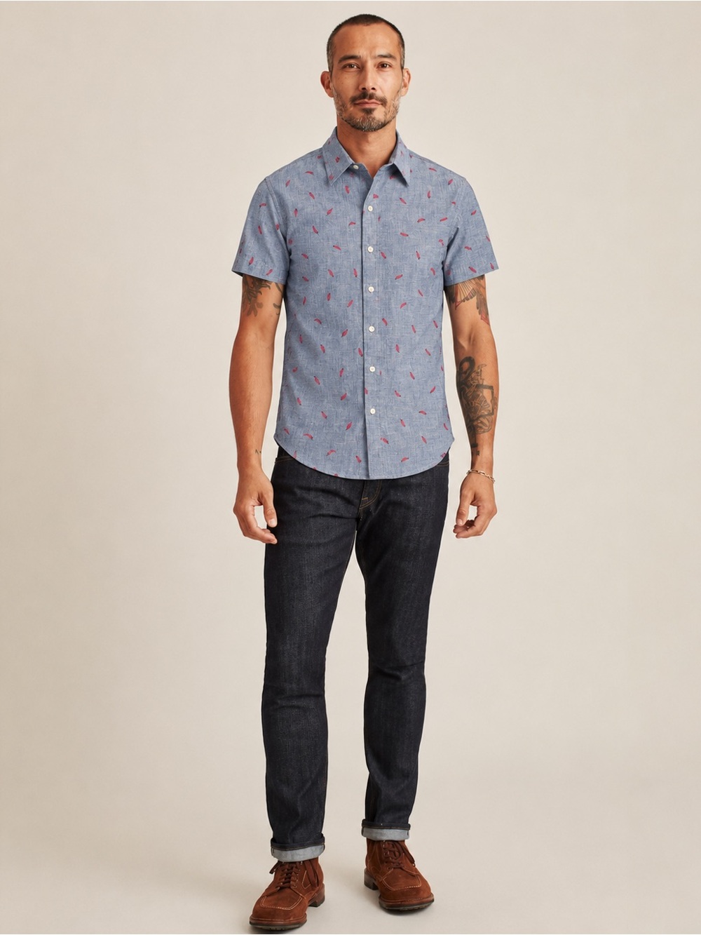 Bonobos Riviera Chambray Caliente Peppers Shirt Slim Fit S NWT